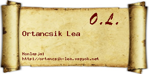 Ortancsik Lea névjegykártya